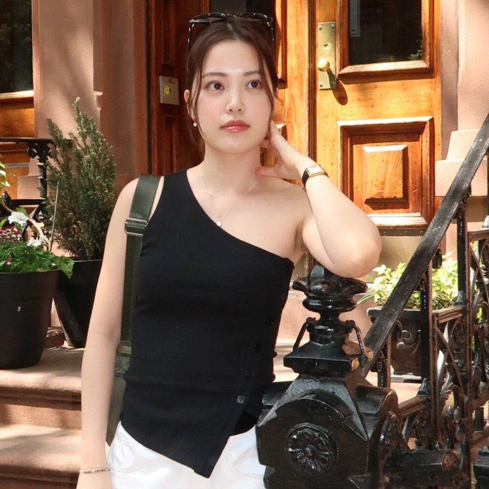 NWT Little Puffy KAIA ONE SHOULDER TANK - Black